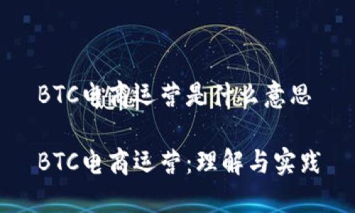 BTC电商运营是什么意思

BTC电商运营：理解与实践